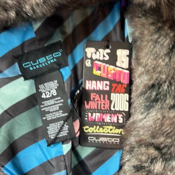 Y2k Custo Barcelona cold highway silky cropped novelty print coat, 42 or 8 - Picture 8 of 12